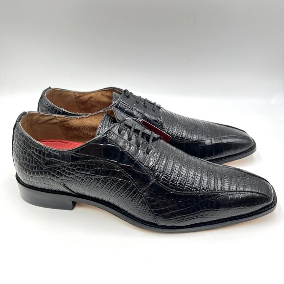 10W 10‎ WIDE WIDTH Stacy Adams Mens Turano Black Leather Oxfords Dress Shoes